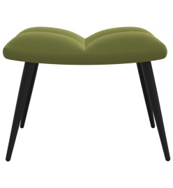 Chaise de relaxation avec repose-pied Vert clair Velours