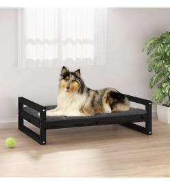 Lit pour chien Noir 95,5x65,5x28 cm Bois de pin solide