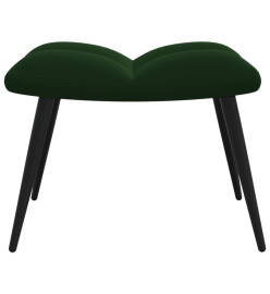 Chaise de relaxation avec repose-pied Vert foncé Velours