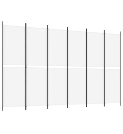 Cloison de séparation 6 panneaux Blanc 300x200 cm Tissu