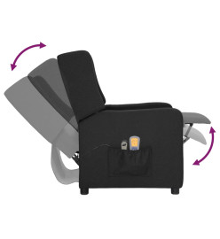 Fauteuil électrique de massage Noir Tissu