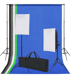 Kit de studio 5 toiles de fond colorées et 2 boîtes à lumière
