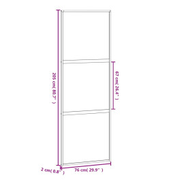 Porte coulissante blanc 76x205 cm verre trempé aluminium