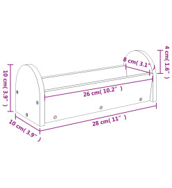 Mangeoire à foin pour lapins 28x10x10 cm bois massif de sapin