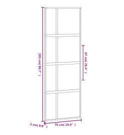 Porte coulissante noir 76x205 cm verre trempé aluminium