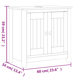 Meubles de salle de bain 3 pcs BERG blanc bois de pin massif