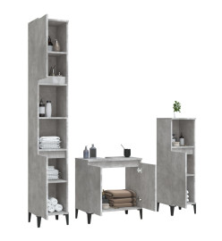 Ensemble de meubles de salle de bain 3 pcs gris béton