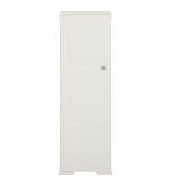 Armoire plastique 40x43x125 cm design de bois blanc angora