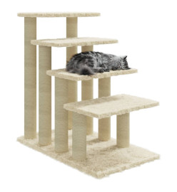 Arbre à chat avec griffoirs en sisal Crème 63 cm