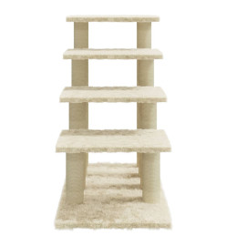 Arbre à chat avec griffoirs en sisal Crème 63 cm