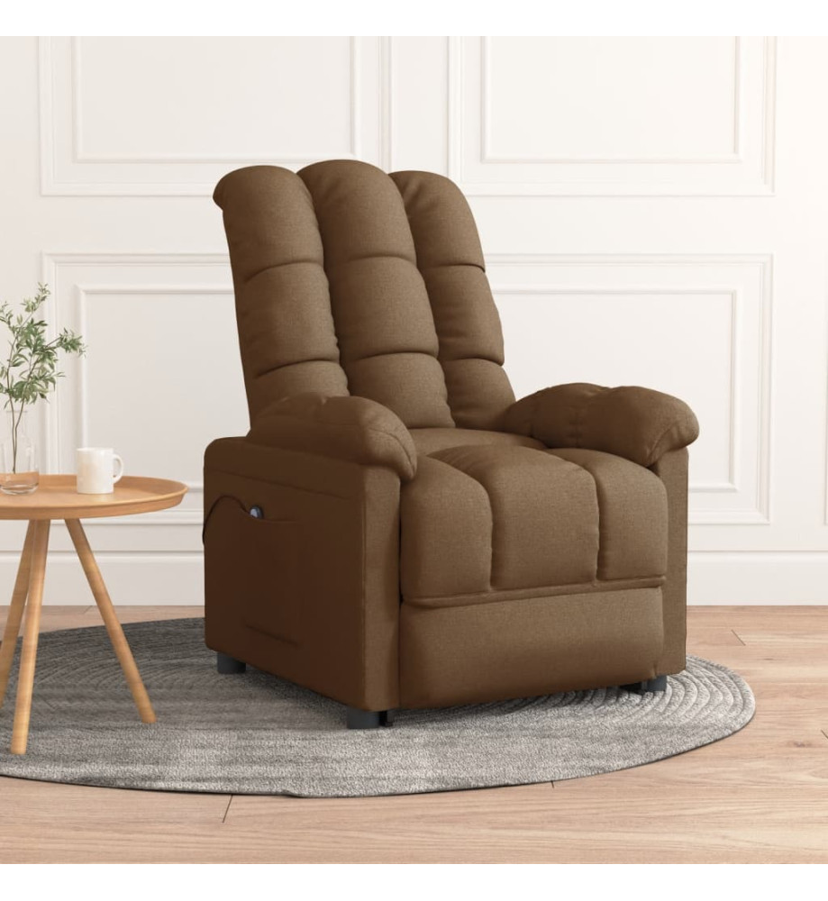 Fauteuil inclinable électrique Marron Tissu