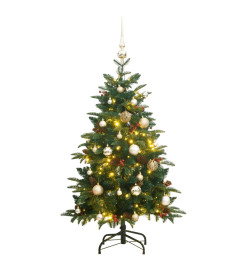 Sapin de Noël artificiel articulé 150 LED et boules 120 cm