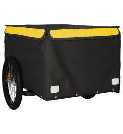 Remorque pour vélo noir et jaune 45 kg fer