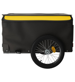 Remorque pour vélo noir et jaune 45 kg fer