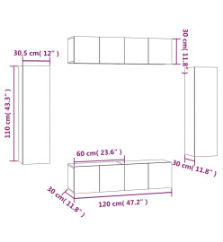 Ensemble de meubles TV 6 pcs Sonoma gris Bois d'ingénierie