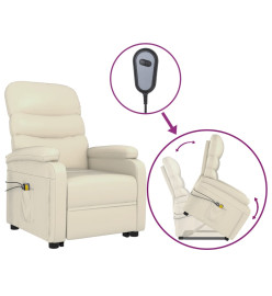 Fauteuil de massage Blanc crème Similicuir