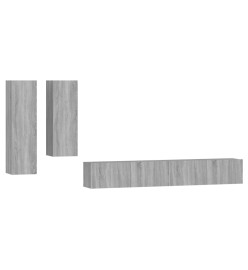 Ensemble de meubles TV 4 pcs Sonoma gris Bois d'ingénierie