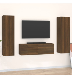 Ensemble de meubles TV 3 pcs Chêne marron Bois d'ingénierie