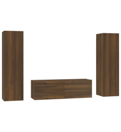 Ensemble de meubles TV 3 pcs Chêne marron Bois d'ingénierie