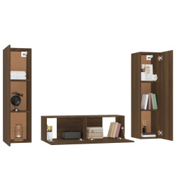 Ensemble de meubles TV 3 pcs Chêne marron Bois d'ingénierie