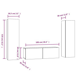 Ensemble de meubles TV 3 pcs Chêne marron Bois d'ingénierie