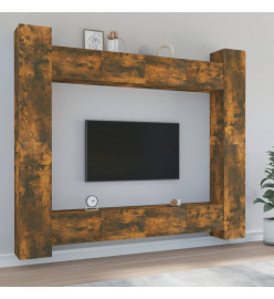 Ensemble de meubles TV 8 pcs Chêne fumé Bois d'ingénierie