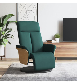 Fauteuil inclinable avec repose-pieds vert foncé tissu