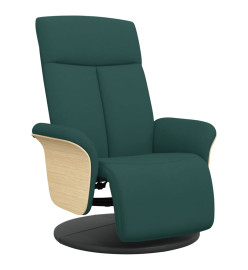 Fauteuil inclinable avec repose-pieds vert foncé tissu