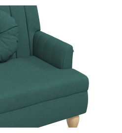 Banc avec coussins vert foncé 113x64,5x75,5 cm tissu