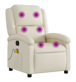 Fauteuil inclinable de massage Crème Similicuir