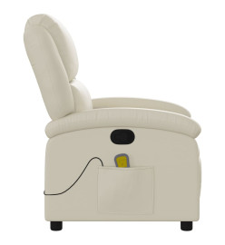 Fauteuil inclinable de massage Crème Similicuir