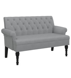 Banc avec dossier gris clair 120x62x75,5 cm tissu