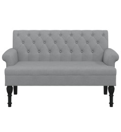 Banc avec dossier gris clair 120x62x75,5 cm tissu