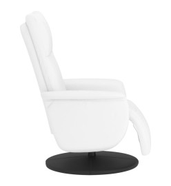 Fauteuil inclinable avec repose-pieds blanc similicuir