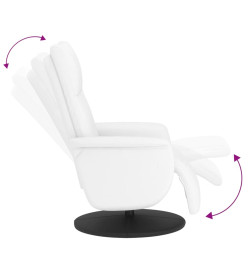 Fauteuil inclinable avec repose-pieds blanc similicuir