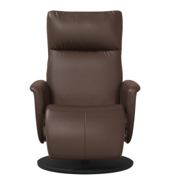 Fauteuil inclinable avec repose-pieds marron similicuir