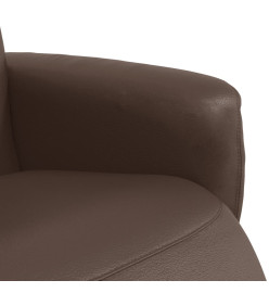 Fauteuil inclinable avec repose-pieds marron similicuir