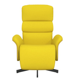 Fauteuil inclinable avec repose-pieds jaune clair tissu