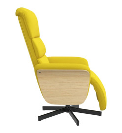 Fauteuil inclinable avec repose-pieds jaune clair tissu