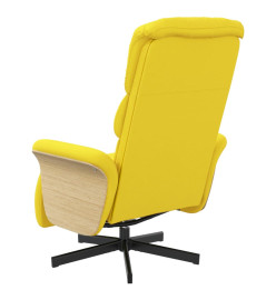 Fauteuil inclinable avec repose-pieds jaune clair tissu