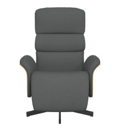 Fauteuil inclinable avec repose-pieds gris foncé tissu