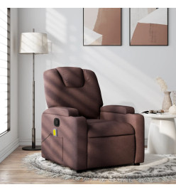 Fauteuil de massage inclinable Marron foncé Tissu