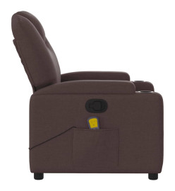 Fauteuil de massage inclinable Marron foncé Tissu