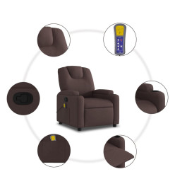 Fauteuil de massage inclinable Marron foncé Tissu