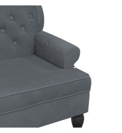 Banc avec dossier gris foncé 119,5x64,5x75 cm velours