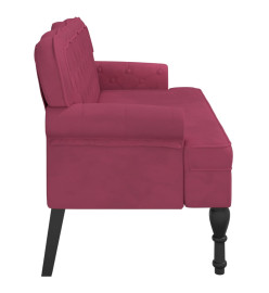 Banc avec dossier bordeaux 119,5x64,5x75 cm velours