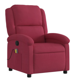 Fauteuil de massage inclinable rouge bordeaux velours