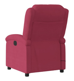 Fauteuil de massage inclinable rouge bordeaux velours