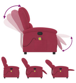 Fauteuil de massage inclinable rouge bordeaux velours