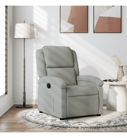 Fauteuil inclinable gris clair velours